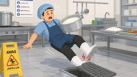 kecelakaan dapur MBG Seorang pekerja dapur SPPG Cigeulis 004 bernama Andis Fahrul Fami mengalami luka robek pada kaki hingga harus menjalani 23 jahitan setelah terjatuh saat bekerja pada Rabu (3/6/2026) dini hari. (Foto : Ilustrasi/AI)
