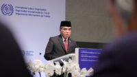 Menteri Ketenagakerjaan (Menaker) Yassierli pada Sidang Pleno Penutupan Konferensi Perburuhan Internasional atau International Labour Conference (ILC) di Jenewa, Swiss, Jumat (12/6/2026). (Foto : dok. Biro Humas Kemnaker) Menteri Ketenagakerjaan (Menaker) Yassierli pada Sidang Pleno Penutupan Konferensi Perburuhan Internasional atau International Labour Conference (ILC) di Jenewa, Swiss, Jumat (12/6/2026). (Foto : dok. Biro Humas Kemnaker)